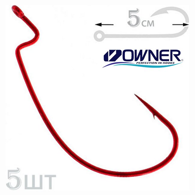 5109-4/0 J-Light Worm Hook Red