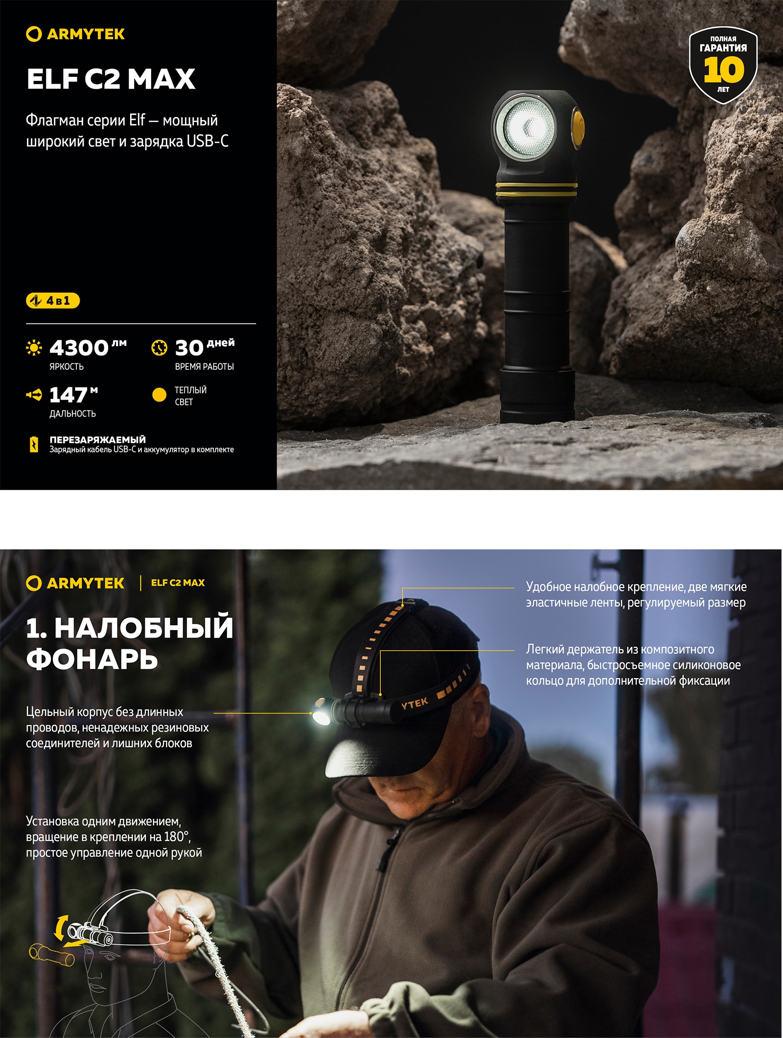 F10701W Elf C2 Max USB-C Теплый - фото3