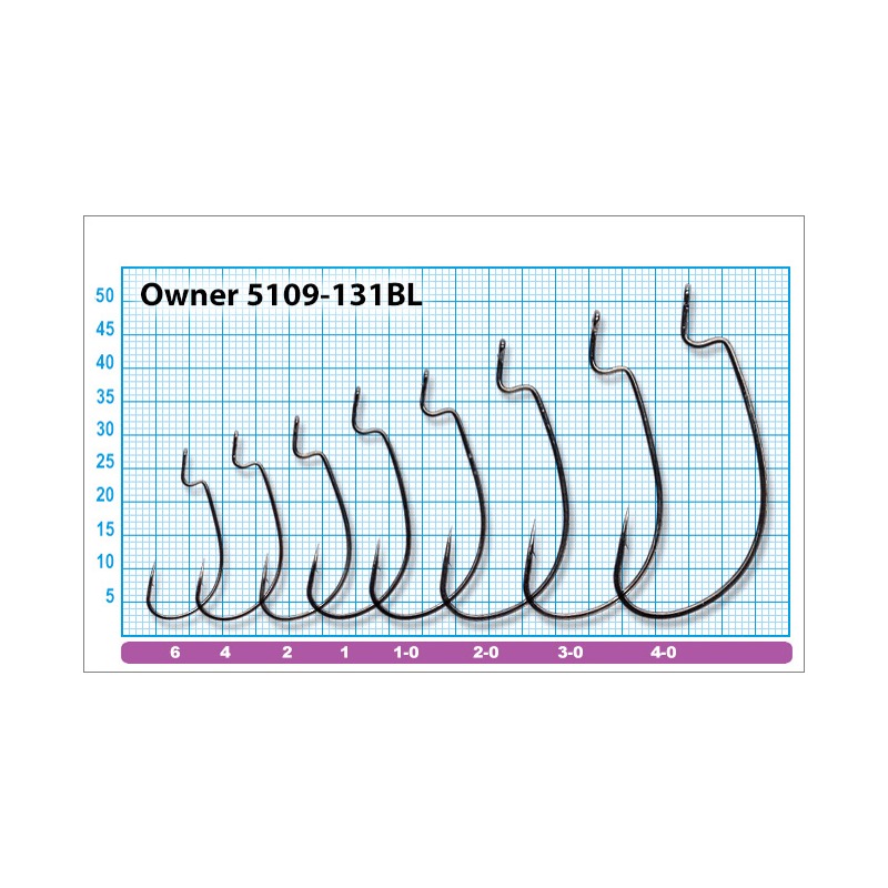 5109-2-0 J-Light Worm Hook BL