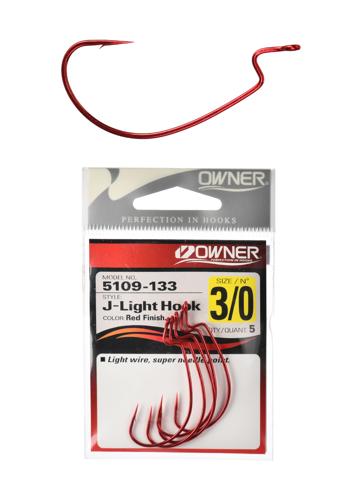 5109R-3/0 J-Light Worm Hook