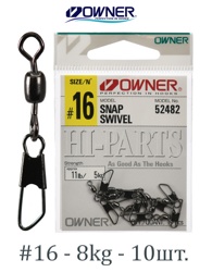 52482-16 Вертлюжок с карабином - фото