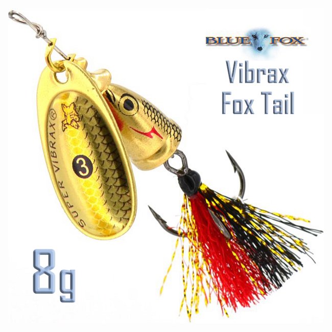 Блесна вращающаяся Blue Fox BFX3 GSDX Vibrax Fox Tail
