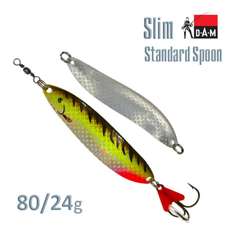 Блесна DAM FZ Slim Standard Spoon 24g Olive/Chartr Tiger UV 70548