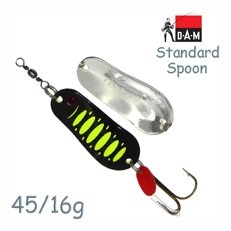 Блесна DAM FZ Standard Spoon 16g Fluo Yellow/Black UV 69598