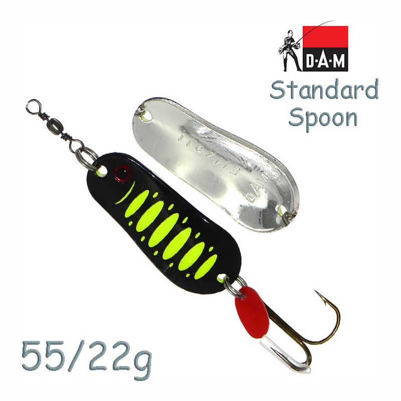 Блесна DAM FZ Standard Spoon 22g Fluo Yellow/Black UV 69604