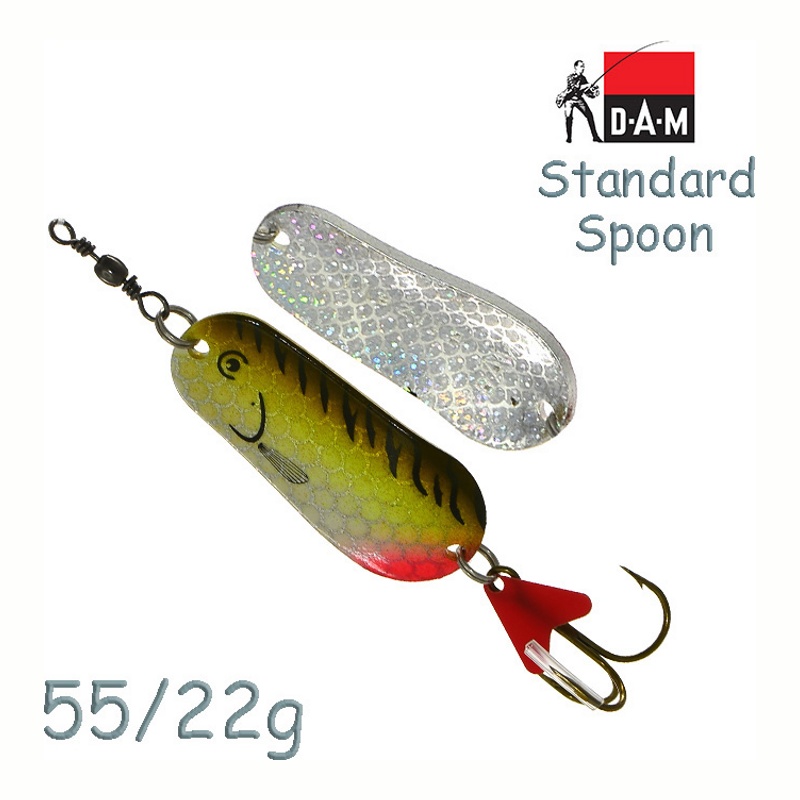 Блесна DAM FZ Standard Spoon 22g Olive/Shartreuse Tiger UV 69599
