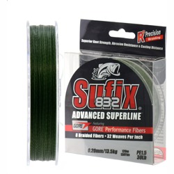 Sufix 832 Braid Lo Vis  0,20*120 Green - фото