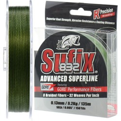 Sufix 832 Braid Lo Vis 0,13*135 Green - фото