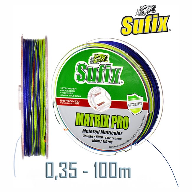 Шнур Sufix Matrix Pro 0,35*100 Multi Color *6