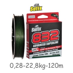 Sufix 832 Braid Lo Vis  0,28*120 Green - фото