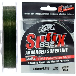 Sufix 832 Braid Lo Vis  0,13*120 Green - фото