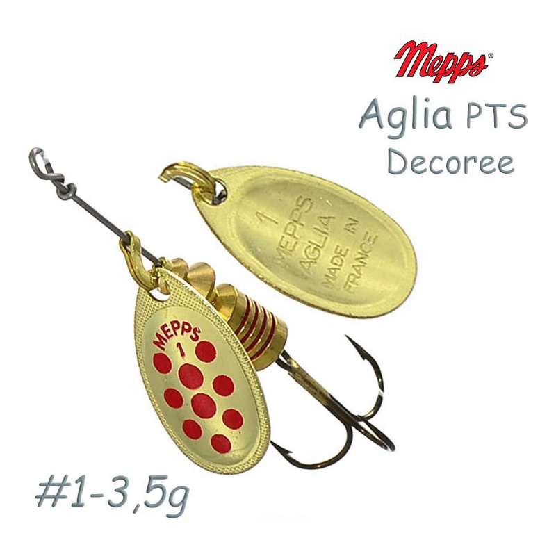 Блесна вращающаяся Mepps Aglia Decoree PTS 1 Gold Red