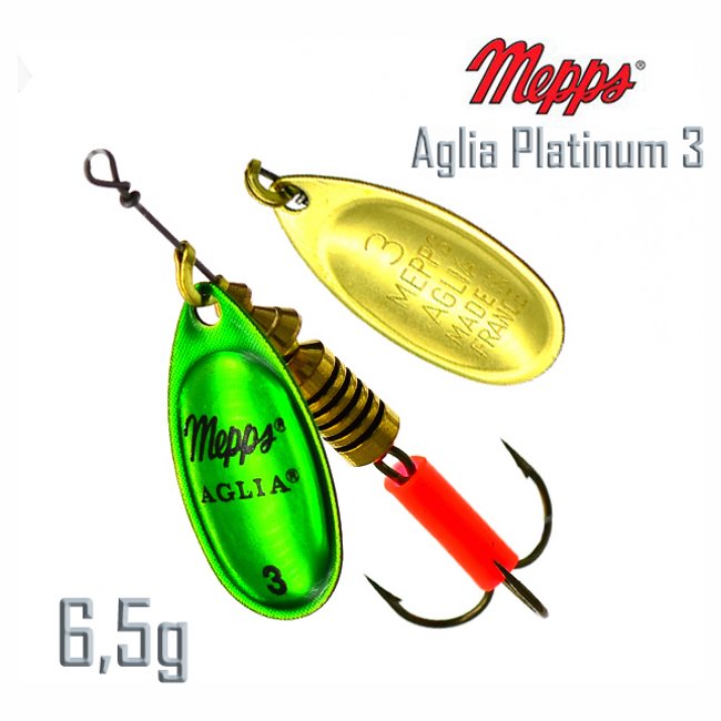 Блесна вращающаяся Mepps Aglia Platinum 3 Gold Green