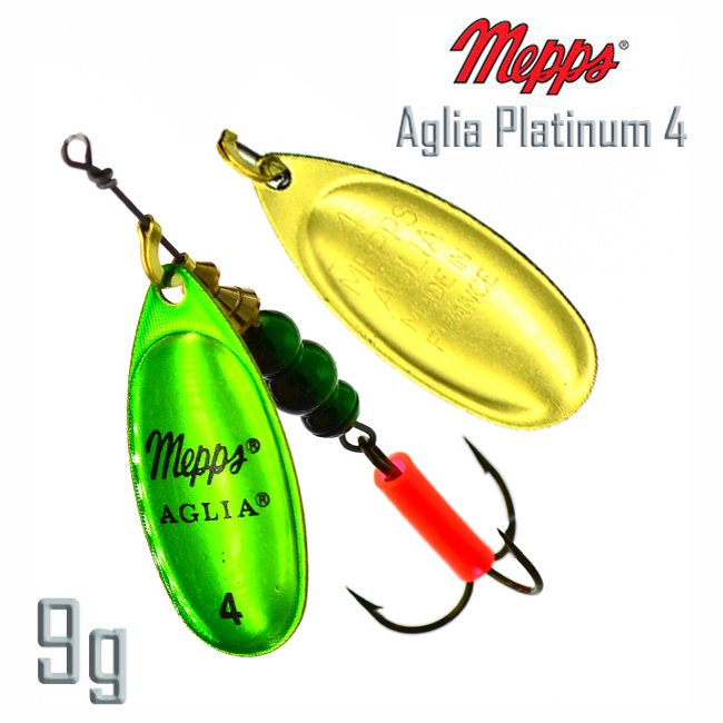 Блесна вращающаяся Mepps Aglia Platinum 4 Gold Green
