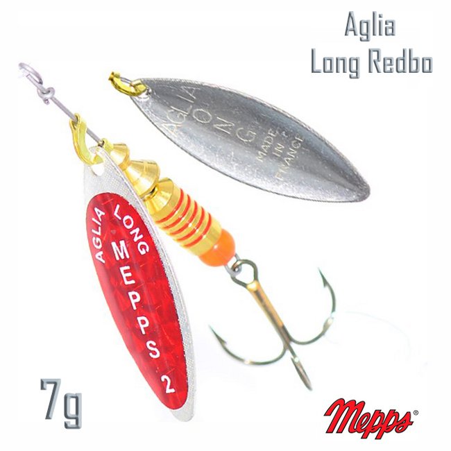 Блесна вращающаяся Mepps Aglia Long Redbo 2 Silver