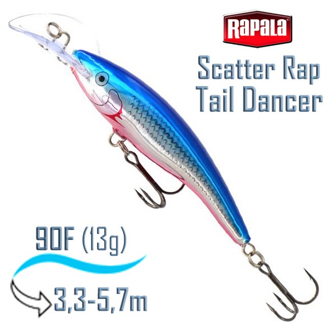 Воблер Rapala SCRTD09 BFL Scatter Rap Tail Dancer