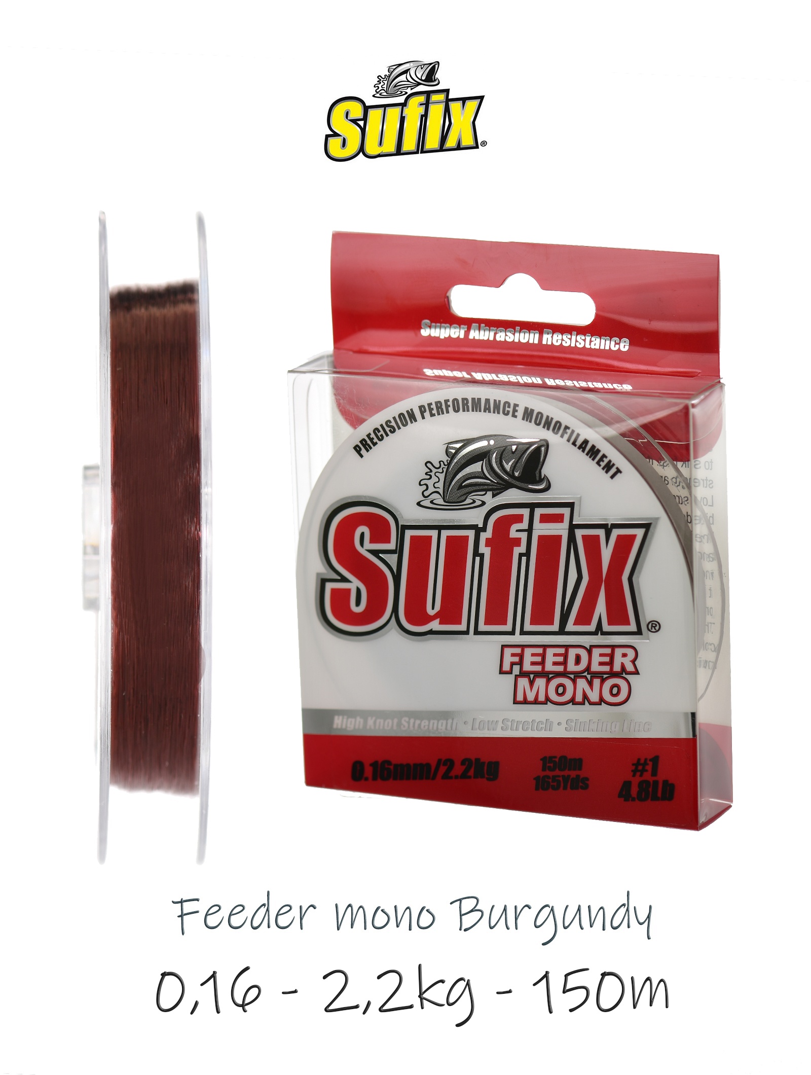 Sufix 0,16*150m Feeder mono Burgundy Sufix 0,16*150m Feeder mono Burgundy