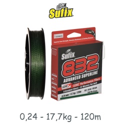 Sufix 832 Braid Lo Vis  0,24*120 Green - фото