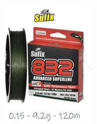 Sufix 832 Braid Lo Vis  0,15*120 Green - фото