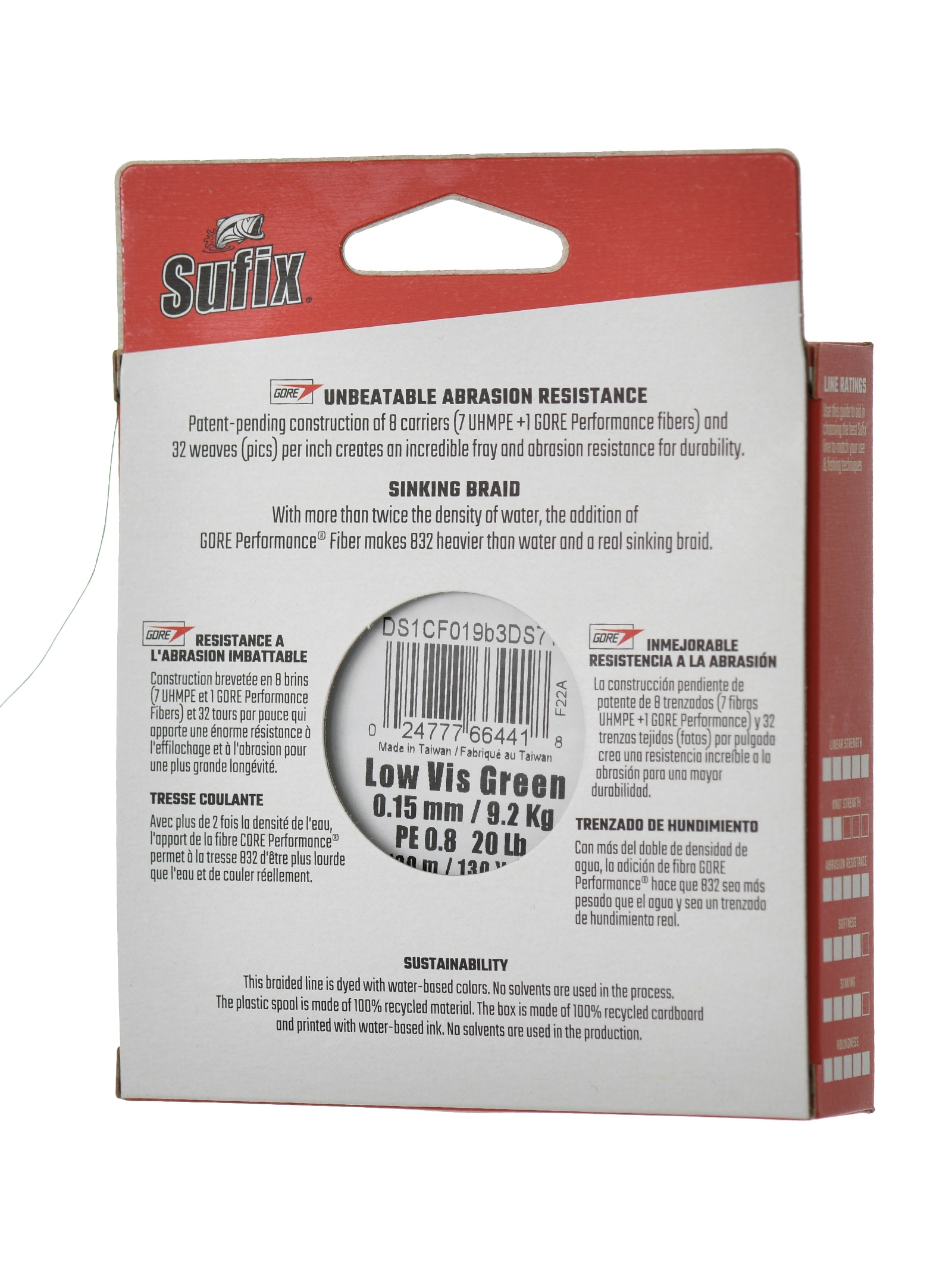 Sufix 832 Braid Lo Vis  0,15*120 Green