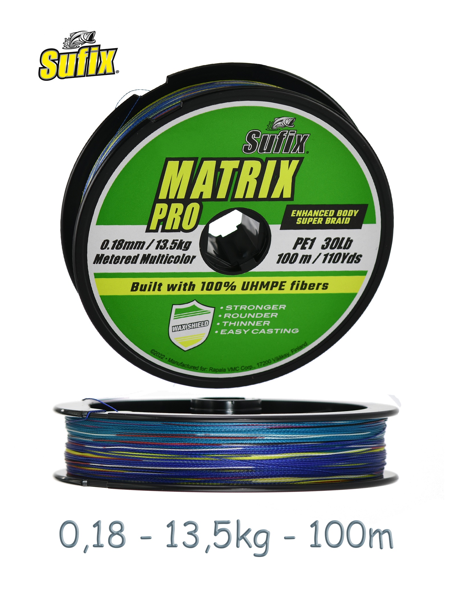 Sufix Matrix Pro 0,18*100 Multi Color *6