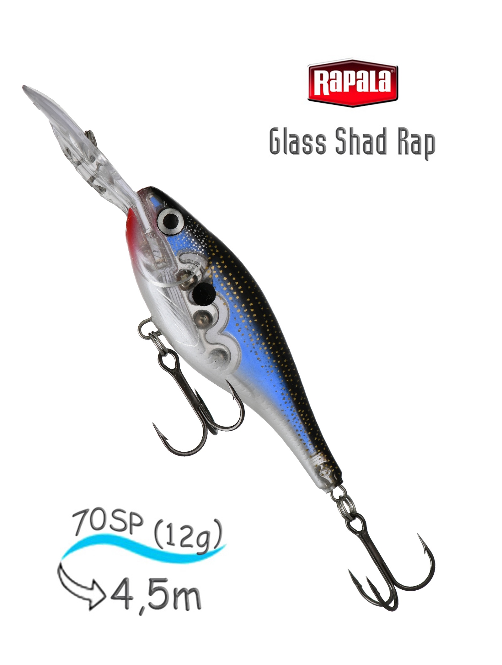 GSR07 GBK Glass Shad Rap