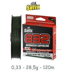 Sufix 832 Braid Lo Vis  0,33*120 Green - фото