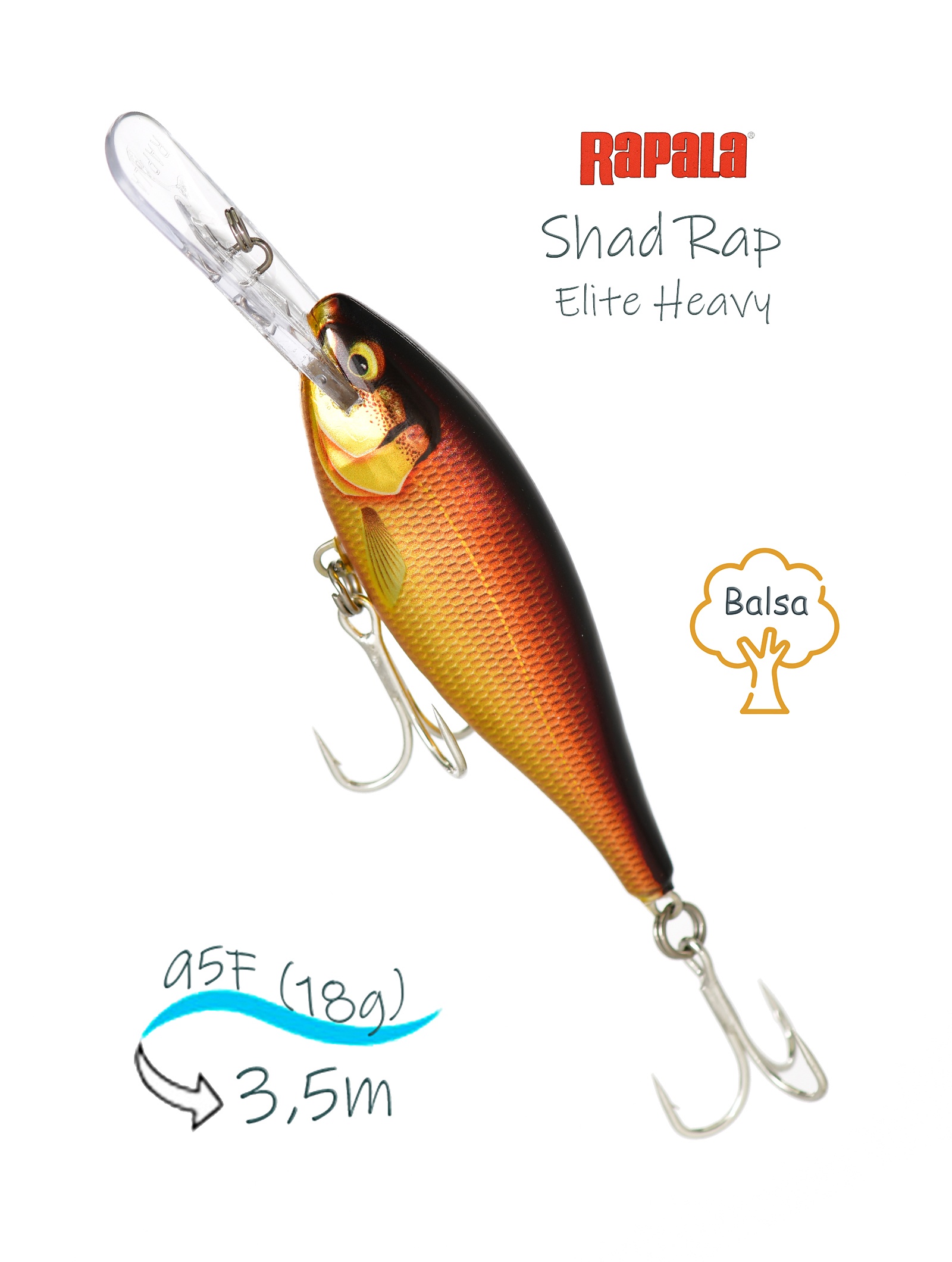 SREH95-GDGALB Shad Rap Elite Heavy