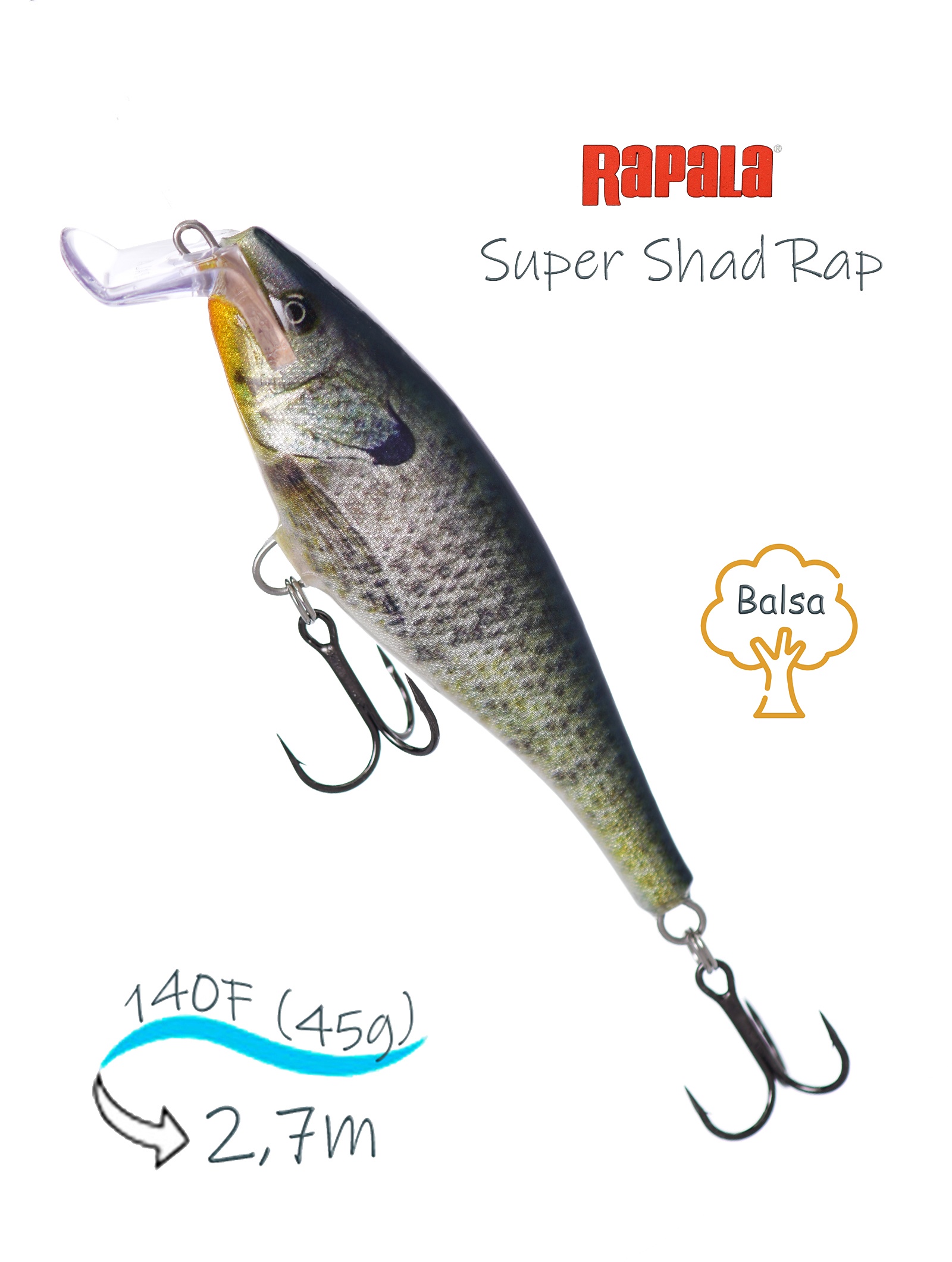 SSR14 BGL Super Shad Rap - фото