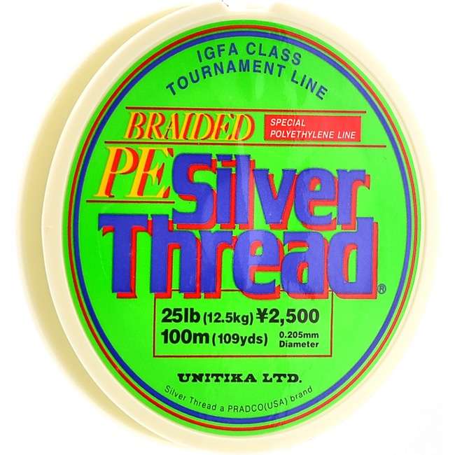 Рыболовный шнур Unitika Braided PE Silver Thread 0,205*100m/12,5kg