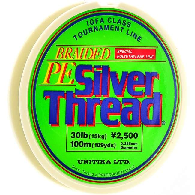 Рыболовный шнур Unitika Braided PE Silver Thread 0,235*100m/15kg