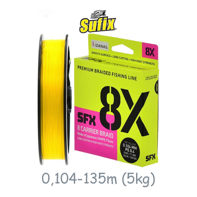 Sufix 8X 0,104-135 желтая