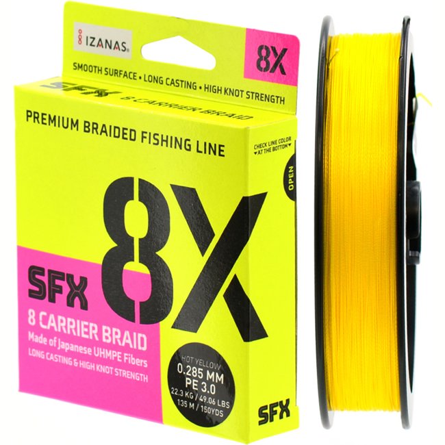 Рыболовный шнур Sufix 8X 0,285*135 желтый
