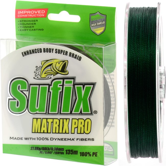 Рыболовный шнур Sufix Matrix Pro 0.30-135 зеленый