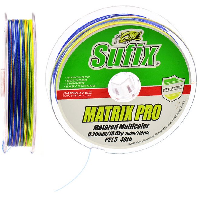 Рыболовный шнур Sufix Matrix Pro 0,20*100 Multi Color *6